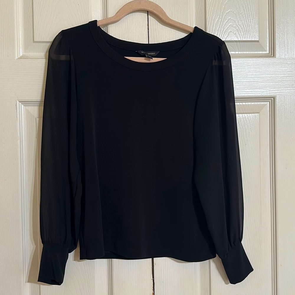 Banana republic top, Sheer sleeves
